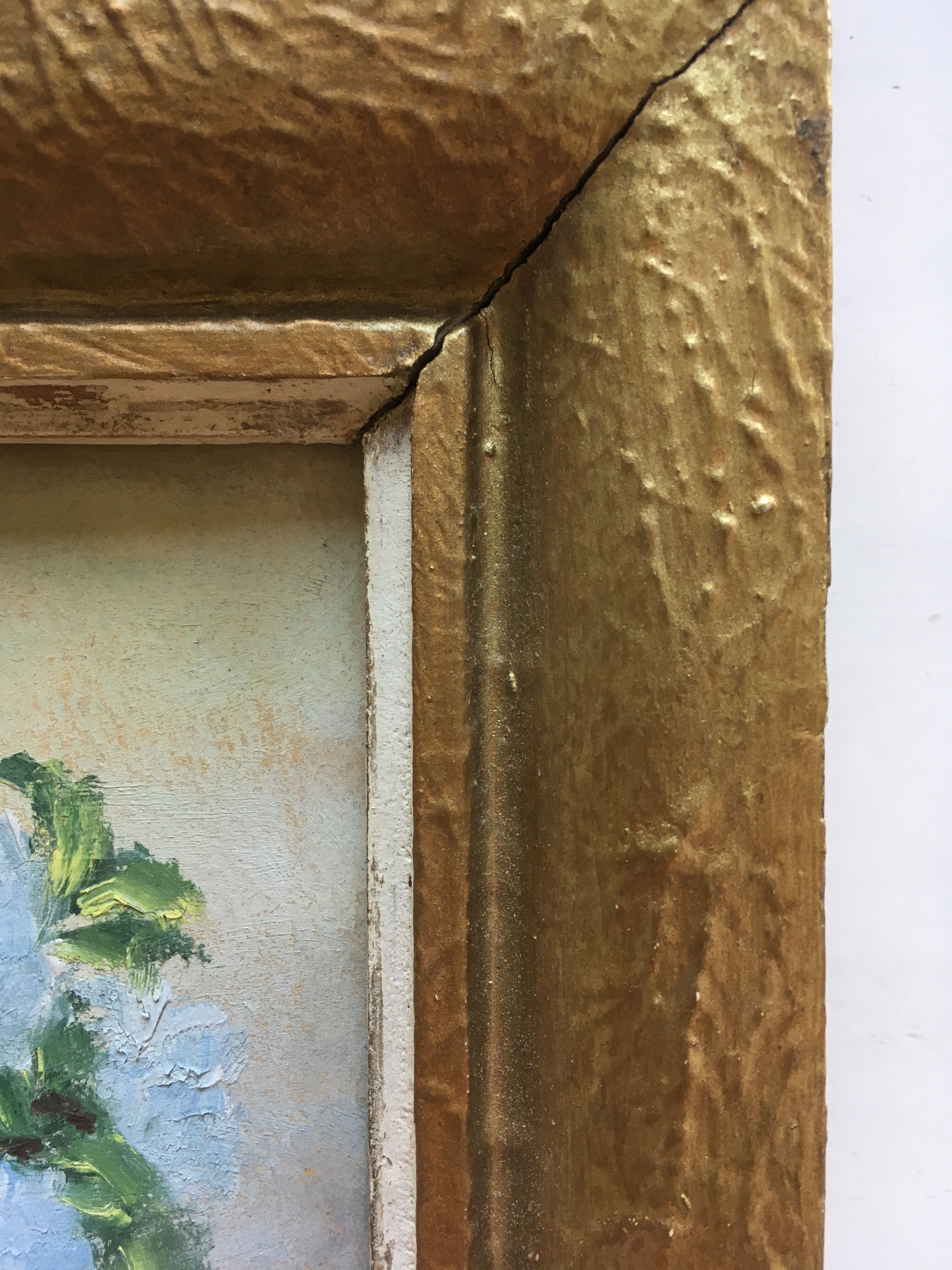 Set of 2 paintings bouquets of flowers with golden frame (signed Morgan)