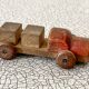 Small transporter truck, old wooden toy