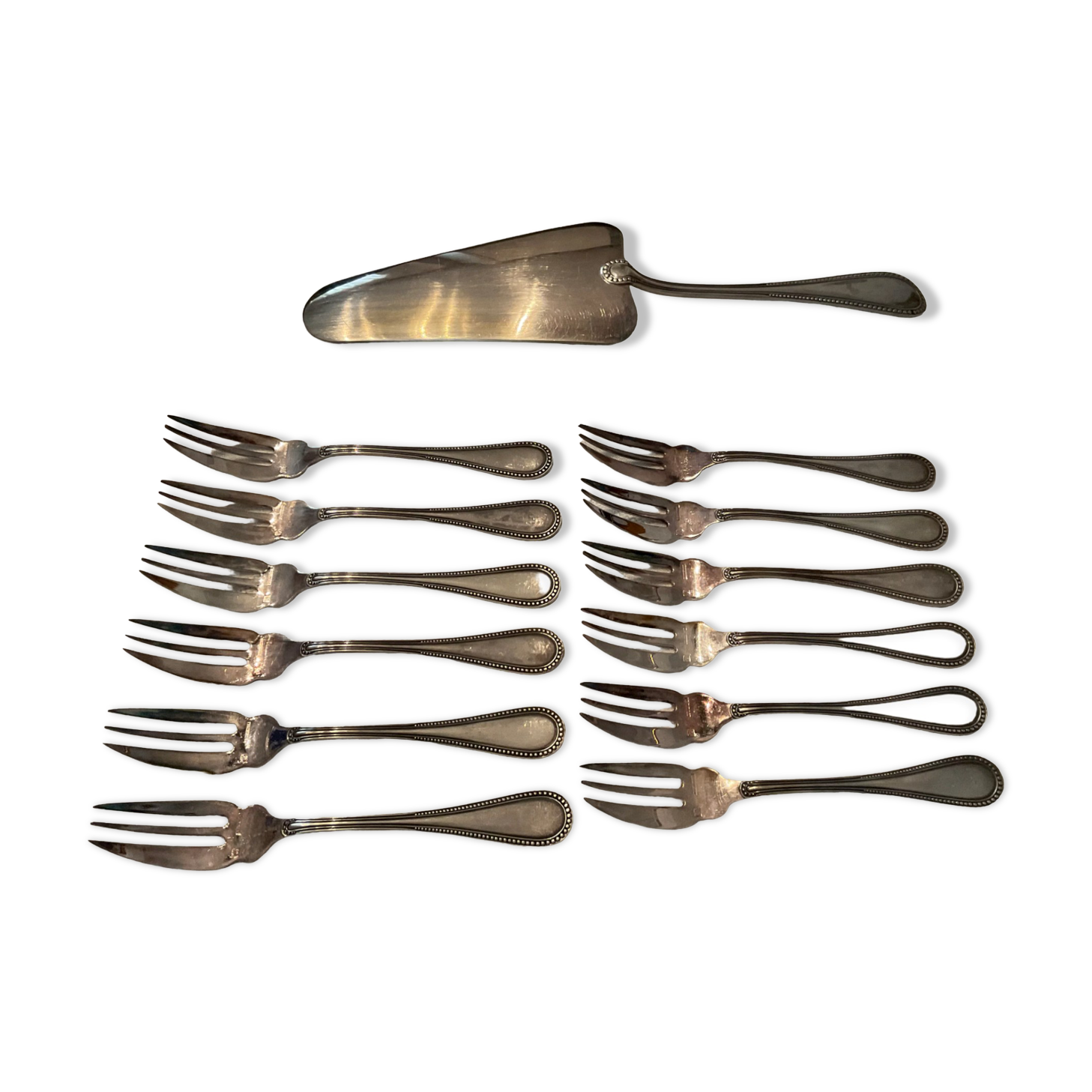 Lot De 12 Fourchettes à Dessert + Pelle à gateau DIXI  et Couteaux à Dessert