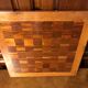 Ancien plateau de jeu dames & échecs marquèterie bois vintage