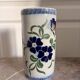 Old Stoneware Vase Ceramic Alsace Flowers Signed Paul Schmitter 1994 Unique