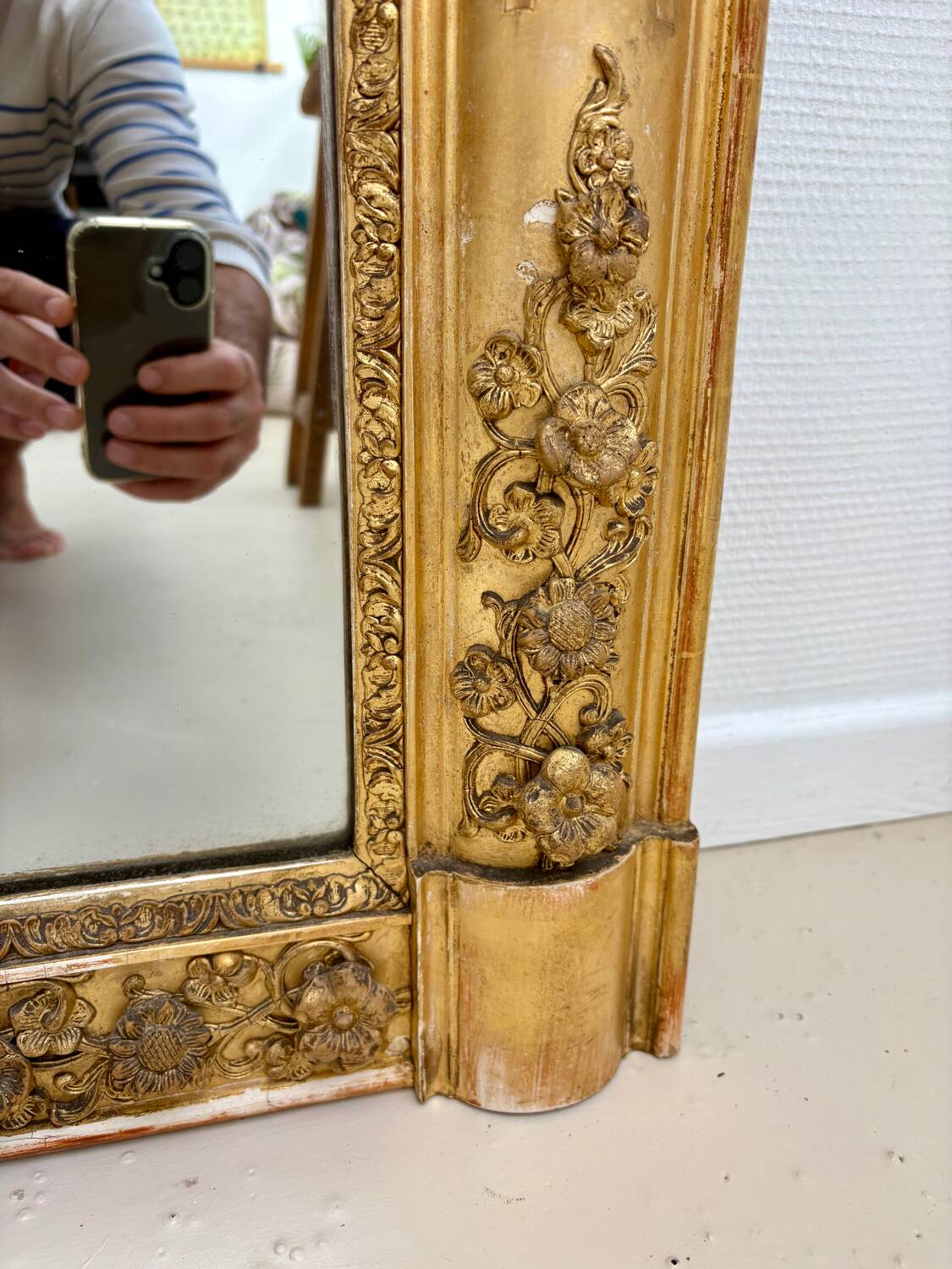 Antique 19th-century mirror, original