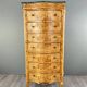 Commode Meuble De Rangement Louis XV En Loupe De Thuya Et Marbre, époque XI