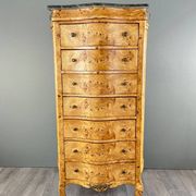 Louis XV Chest of Drawers in Thuja Burl and Marble, Period 11