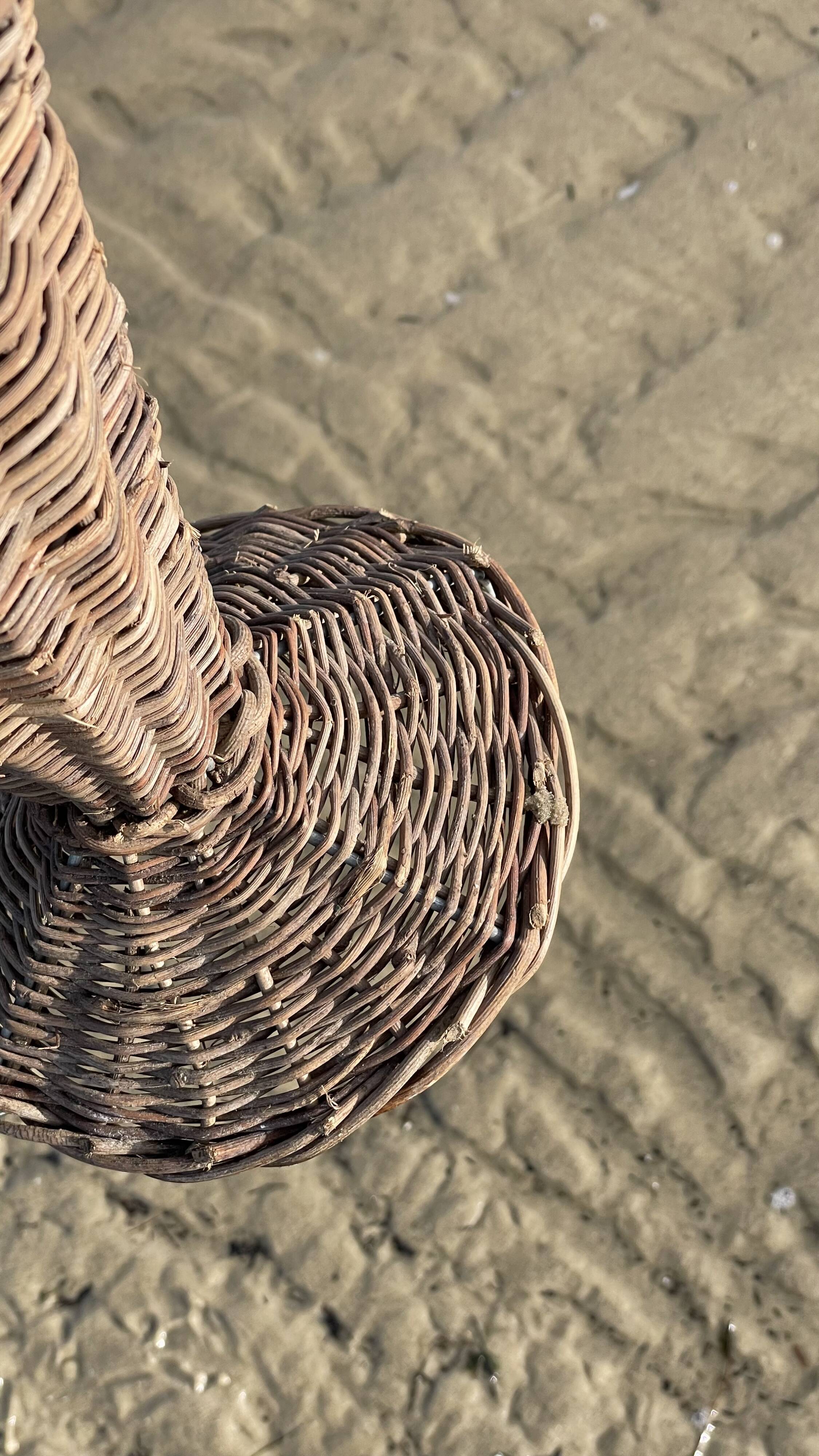 Handwoven rattan vase