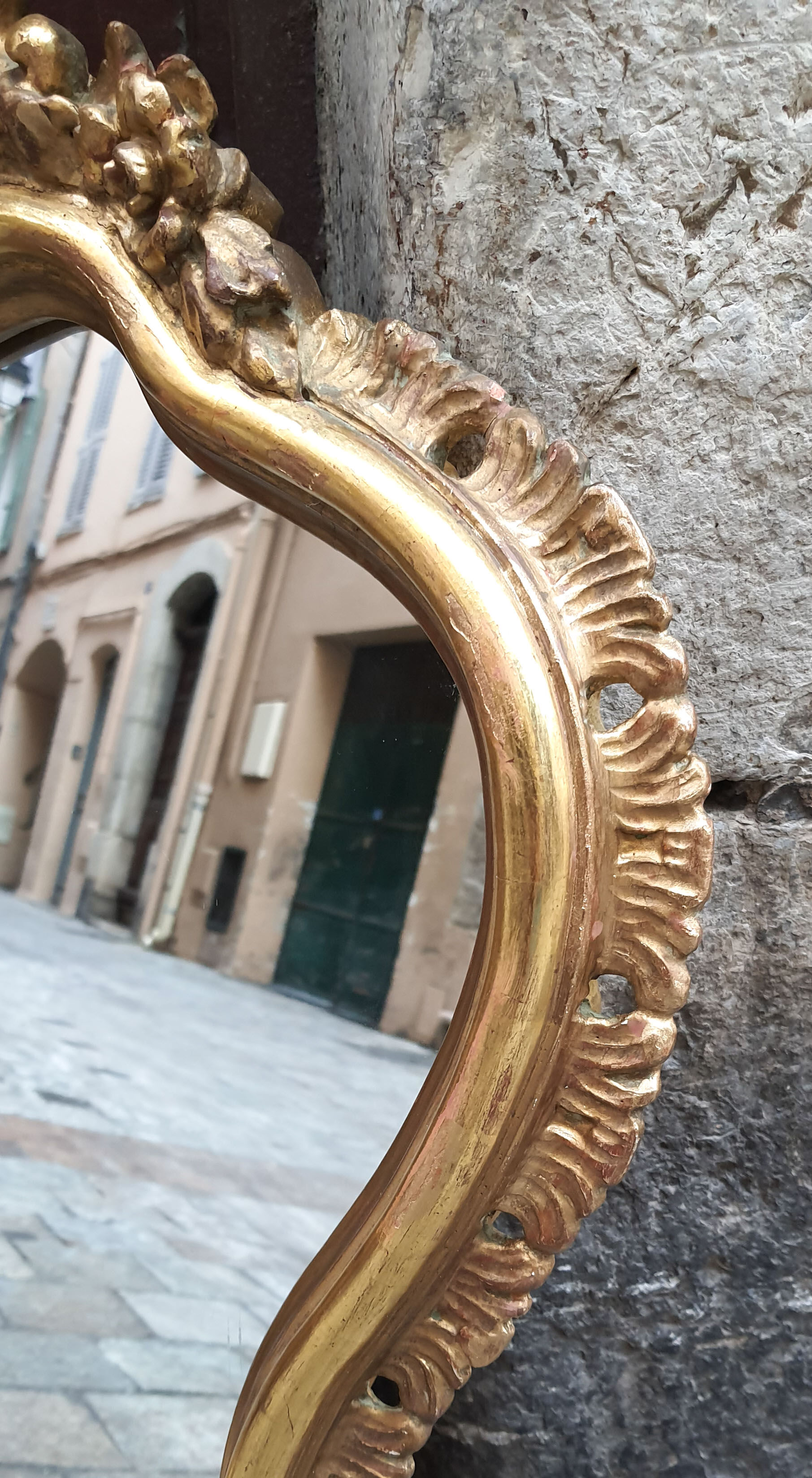 Classic mirror Louis XV gilded wood 80 cm