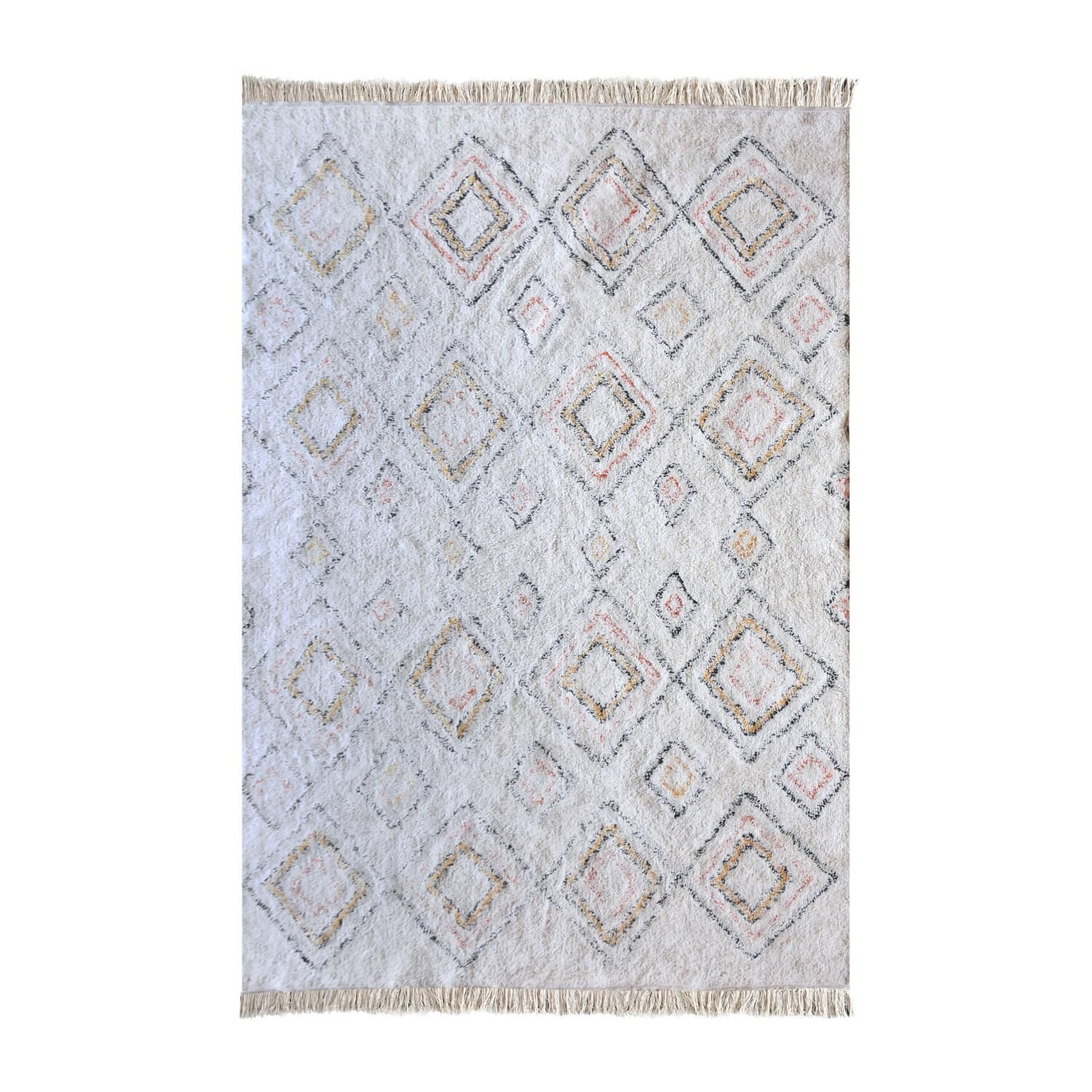 Berber carpet 160x230 cm white colorful patterns