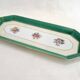 Art Deco floral iridescent cake dish in Limoges porcelain