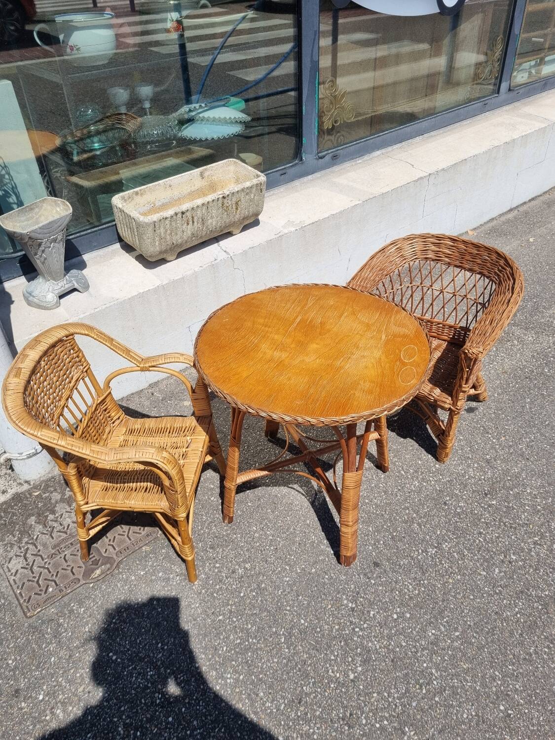 Salon enfant vintage rotin
