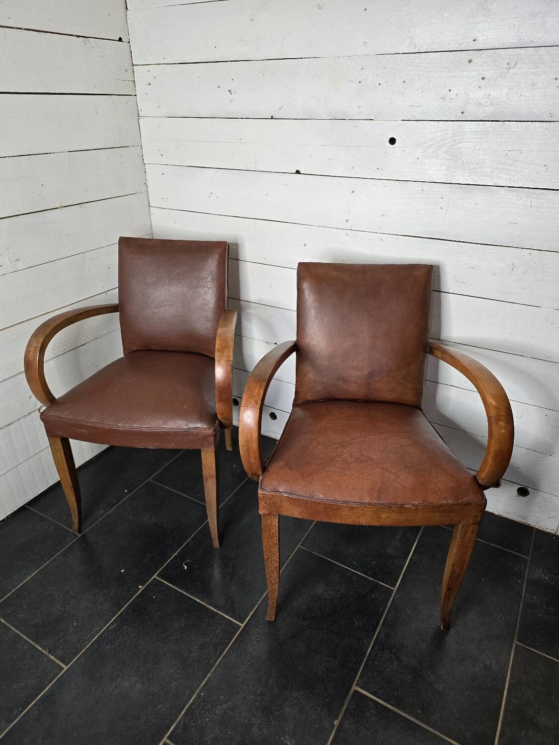 Leather bridge chairs
