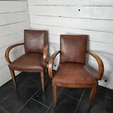 Fauteuils bridge en cuir