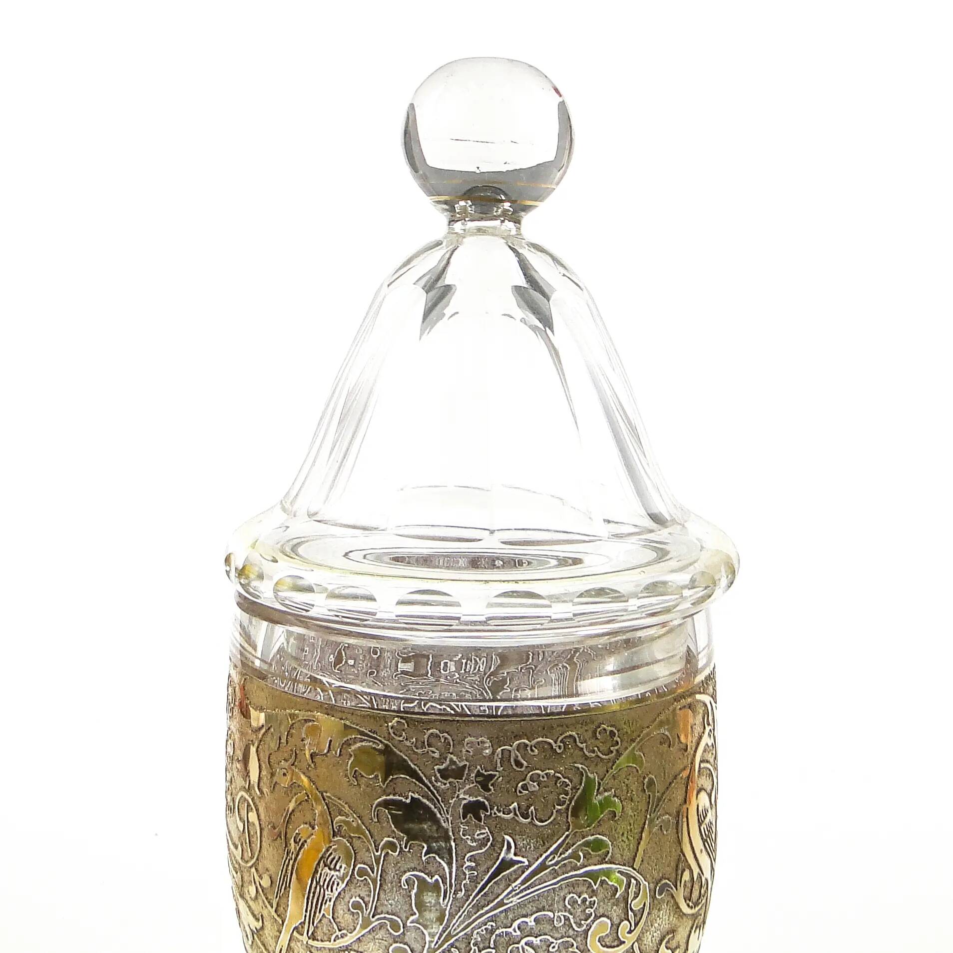 Art Deco bonbonniere, crystal, Czechoslovakia, 1930s
