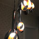 Suspension cascade de tulipe Raak vintage orange et chrome