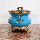 Planter in glazed porcelain and gilded bronze late nineteenth