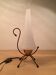 Lampe atypique laiton opaline années 50