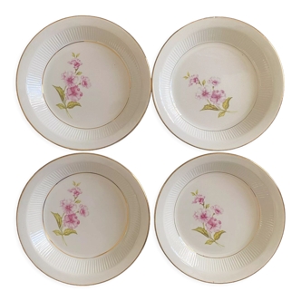 Assiettes creuses Gien "Chevreuse" motif floral