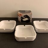 Walter Zeischegg's set of 3 white ashtrays for Helit 1970