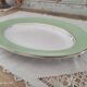 Plat ovale marli vert d'eau et frise dorée Cafés Lemaire