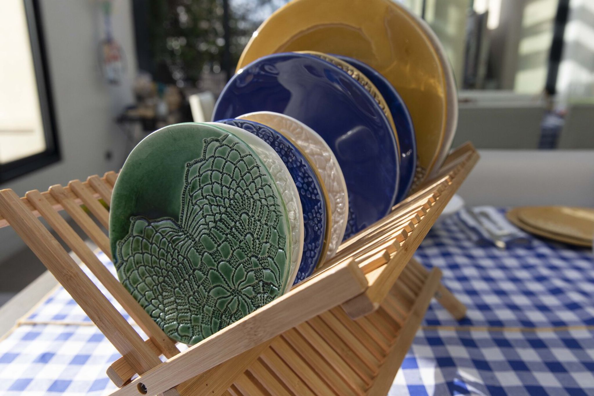 Set de 4 assiettes et 1 plat Verde