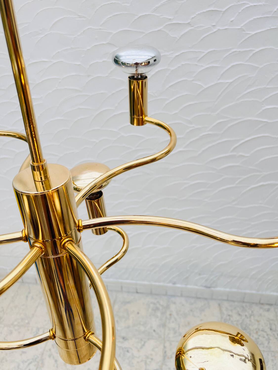 Massive brass chandelier