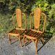 Lot de deux chaises cannage et rotin