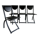 4 Black Sinus Chairs by Karl Friedrich Förster | Germany | 1990s