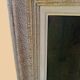 Signed Alphadery Painting – Doves in a Sunlit Courtyard, Antique Frame