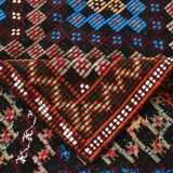 6X10 Bluw & Burgundy Handmade Vintage Kilim Rug, 181x295Cm