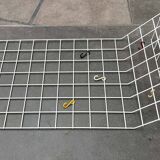 Minimalist white German mid-century coat rack with strings from the 1960s.