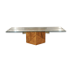 Coffee table in elm burl and tempered glass by Jean-Claude Mahey for Roche Bobois.