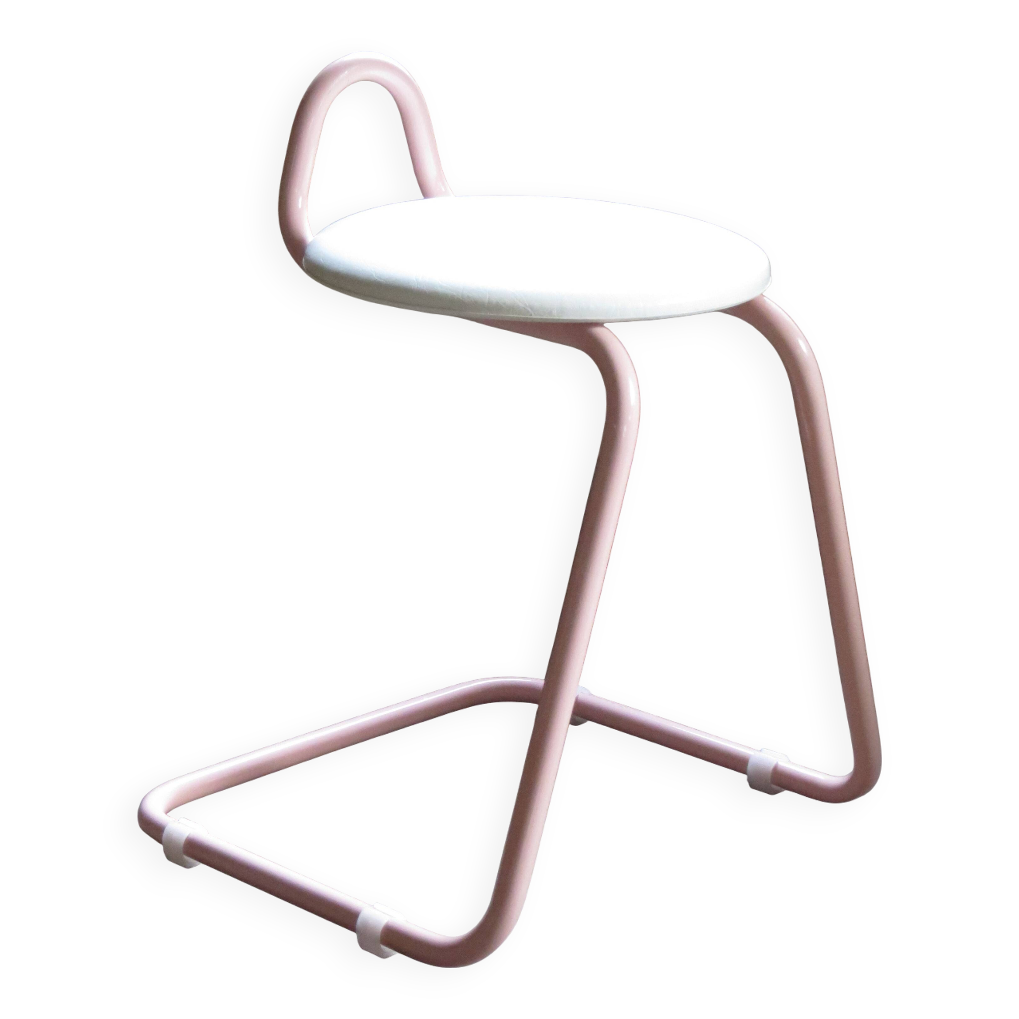 80's design stool in pink tube
