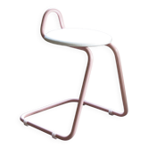 Tabouret design années 80's en tube rose