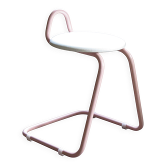80's design stool in pink tube