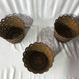 Lot Of 3 Caches Pot Plants EMSA Bakelite Brown W GERMANY Vintage