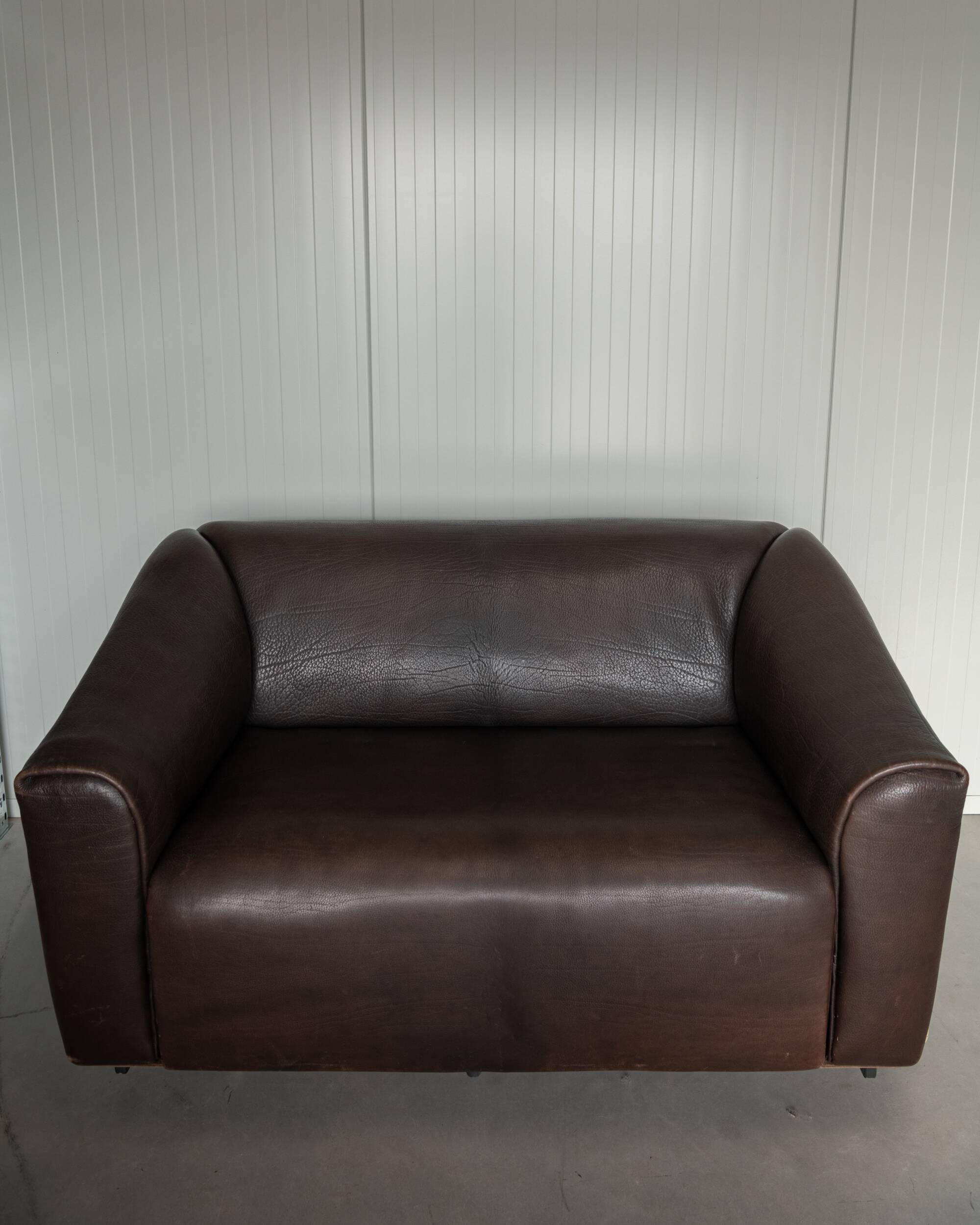 Vintage DS-47 Two-Seater Sofa by De Sede, Neck Leather Extendable Seat 1970