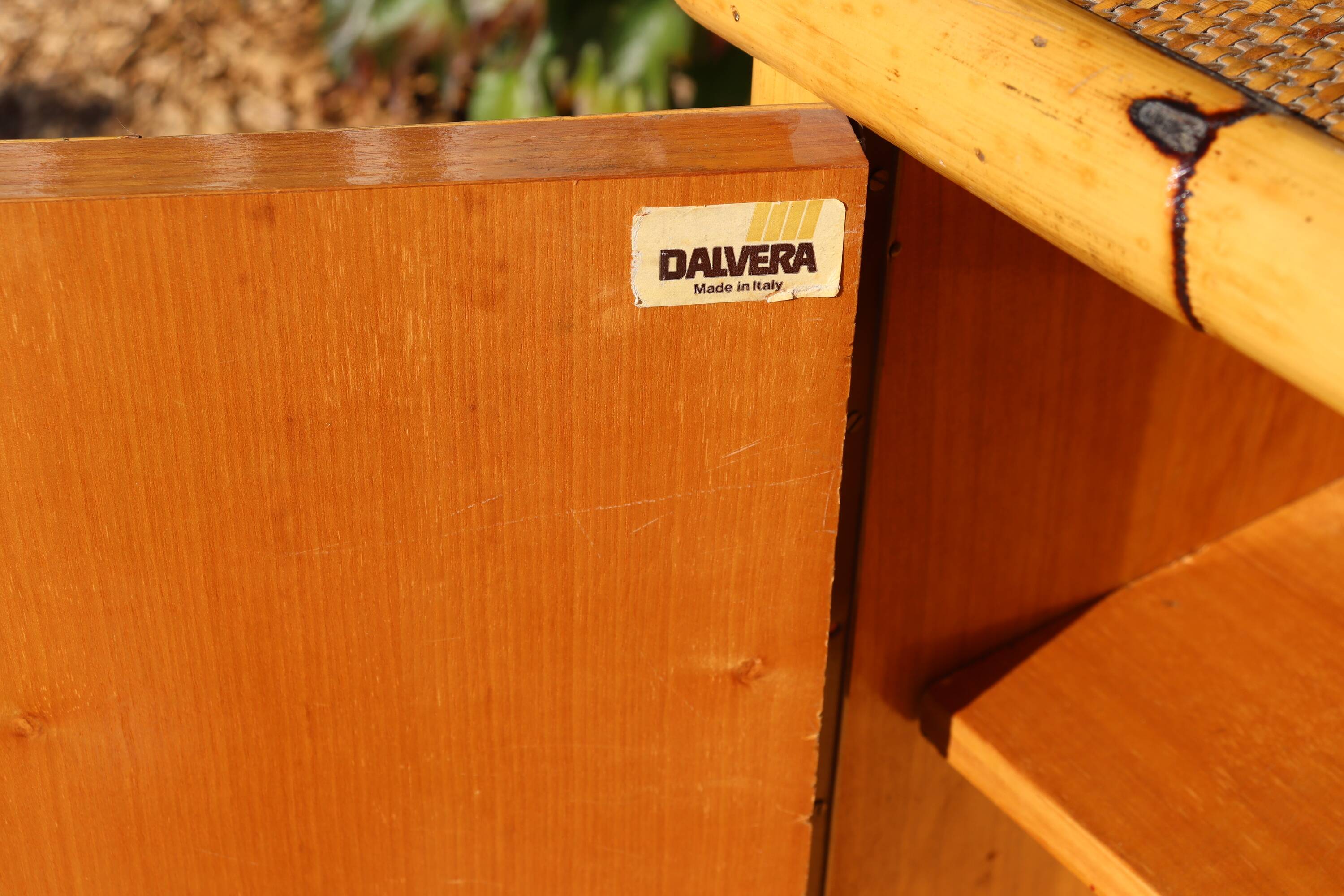 Two-door rattan sideboard by Dal Vera 1970