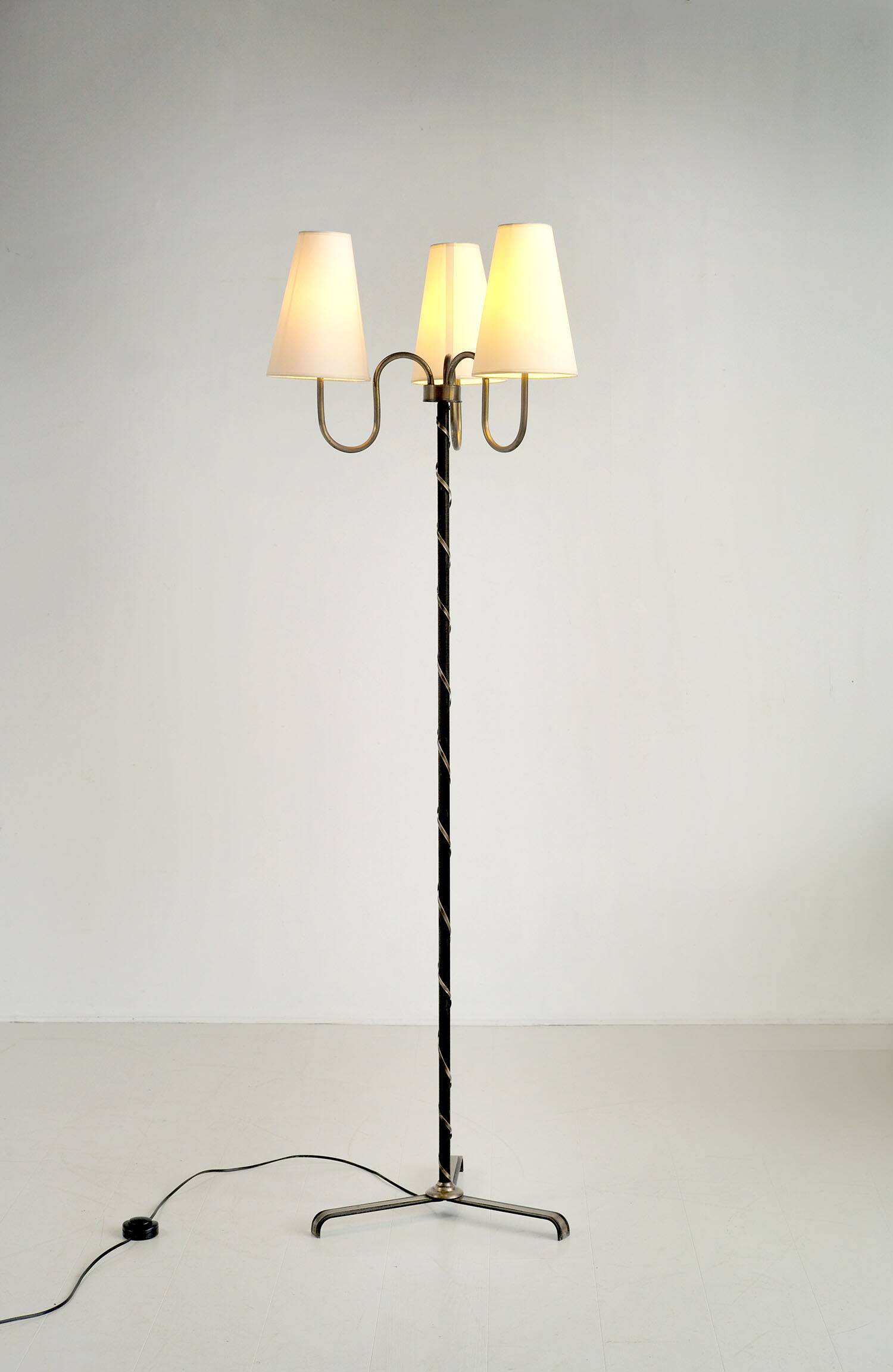 Three-light floor lamp, France 1950