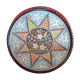 Dish in ridge Thun in polychrome enamels, Rdelweiss