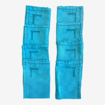 Ensemble de 8 serviettes céladon anciennes jours Venise - coton - 40x44 cm