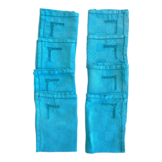 Ensemble de 8 serviettes céladon anciennes jours Venise - coton - 40x44 cm