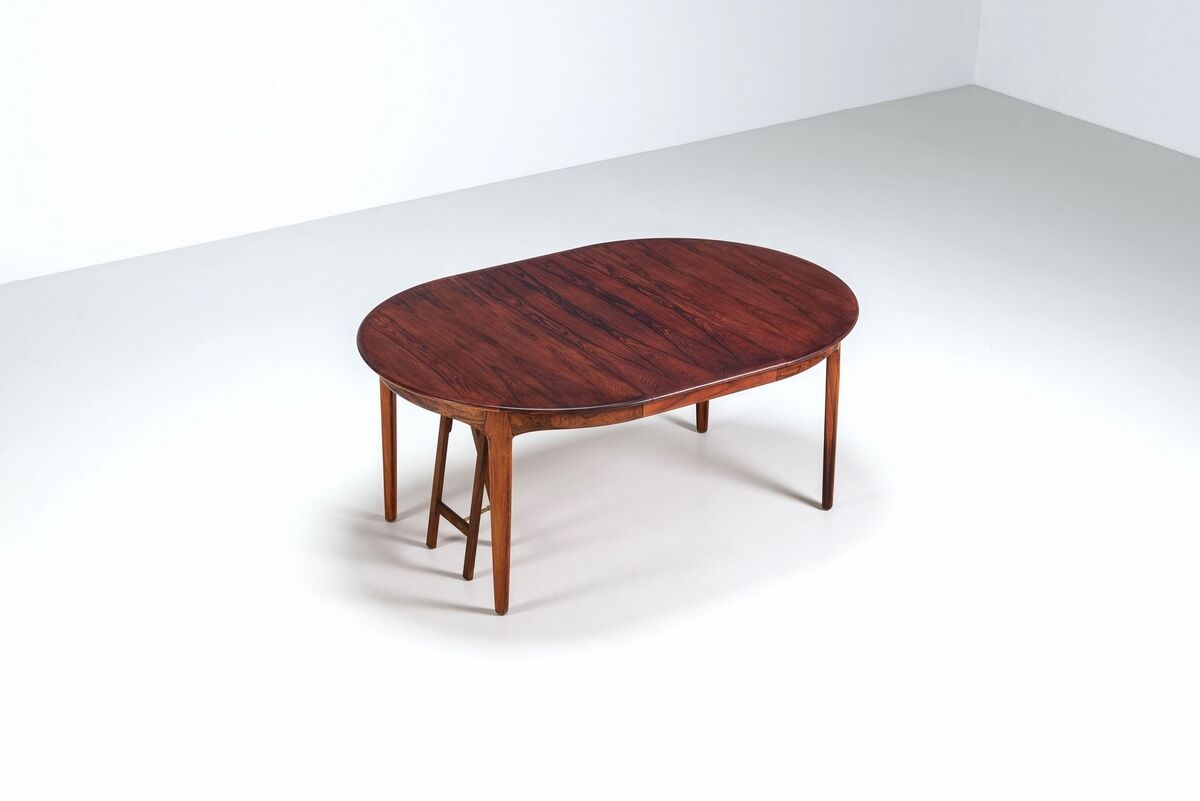 Henning Kjaernulf dining table in rosewood Soro Stole Denmark 1960