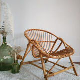 Adult chair shaped rattan basket