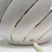 Pied de lampe céramique blanc et or design italien années 70 / 80