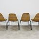 4 chairs Gianfranco Legler model Rattan basketball and metal 50s