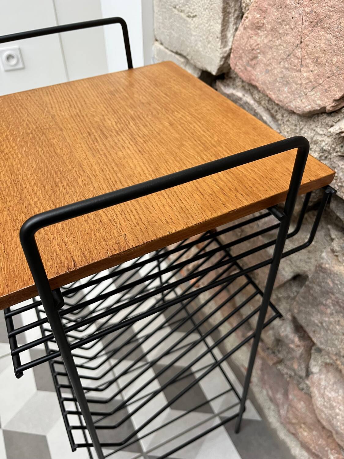 1960s side table with magazine holder