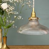Vintage holophane glass lampshade pendant light