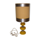 Lampe jaune au contour inox des années 1970
