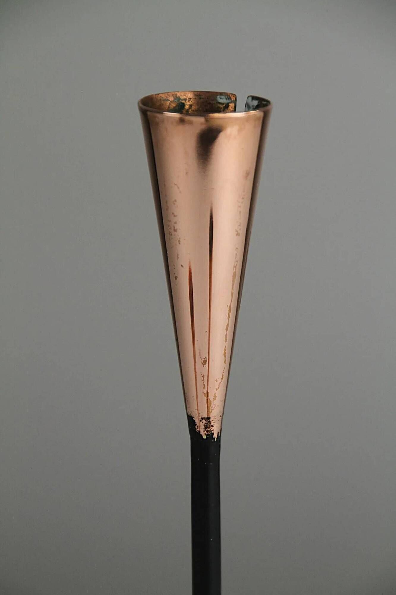 Trio of Black Iron & Copper Candlesticks — Gunnar Ander for Ystad-Metall, Sweden, 1960s