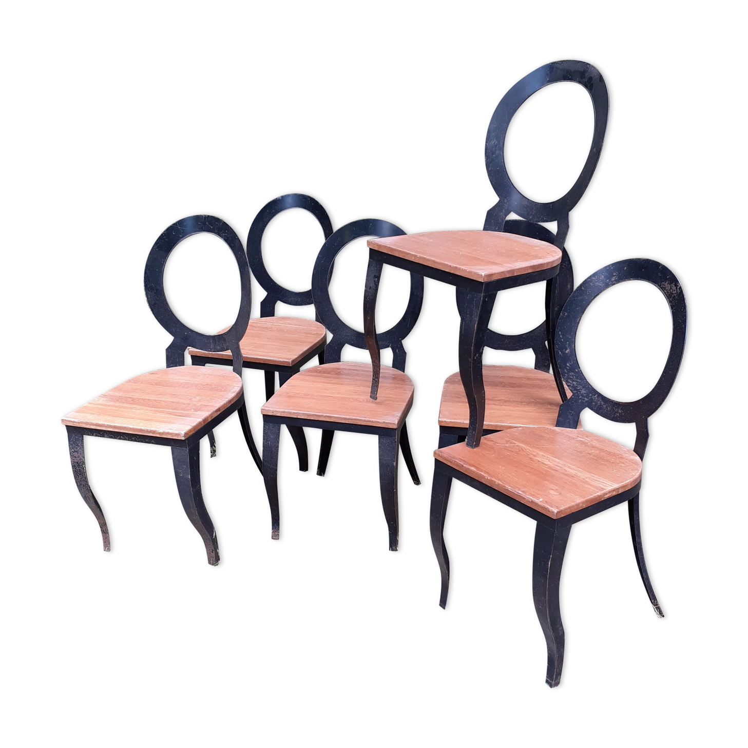 6 chairs 80s Louis XVI style