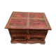 Vintage antique wooden and copper chest